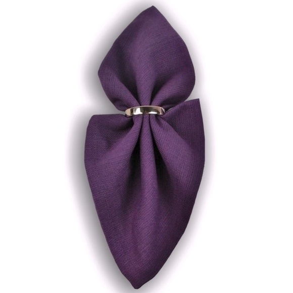 12 pcs - Purple Eggplant Napkins 20” x 20” Cotton and Satin Napkins - Picture 8 of 9